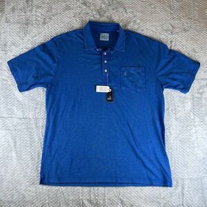 Johnnie-O Polo Shirt XL Blue Coastal Wash Hangin Out Stretch Pocket NWT